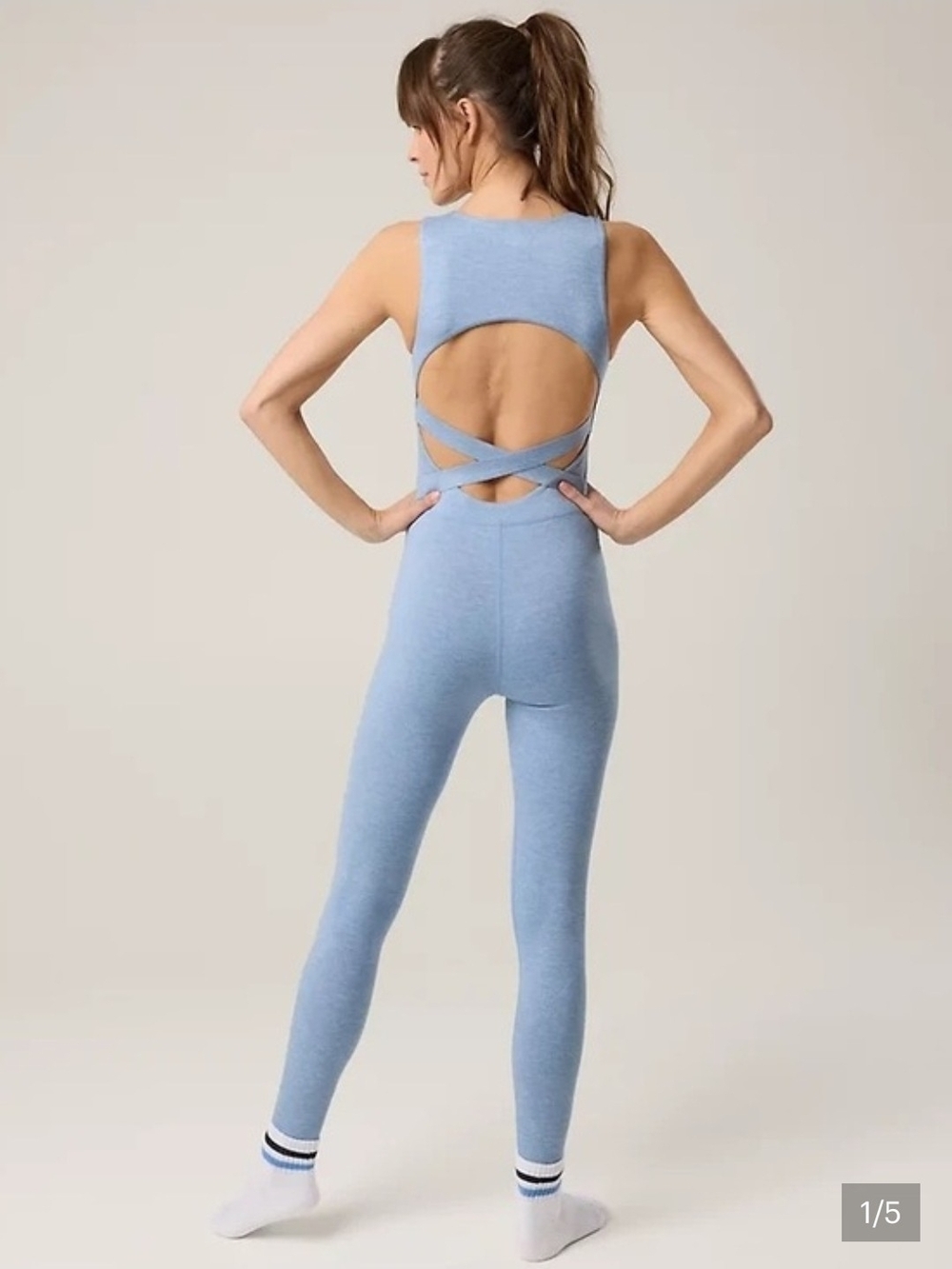 Offline By Aerie NWOT Light Blue Strappy Back Jumpsuit